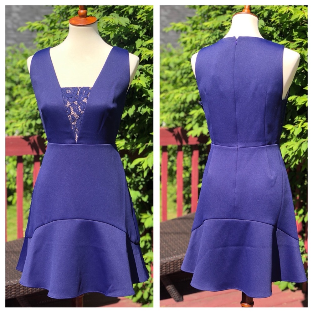 NWT Reiss Hudson Navy Fit and Flare Dress Sz 8